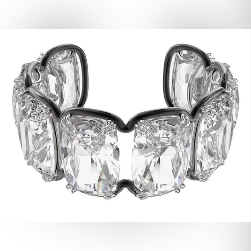 NWT Swarovski AtelierHarmonia cuff Oversized floating crystals,Mixed metal SizeL